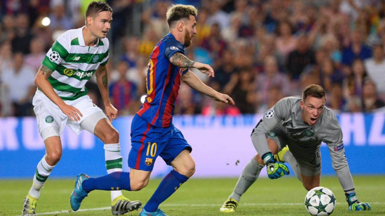 Champions League Messi Sets Hat Trick Record As Barcelona Stomp Celtic 7 0