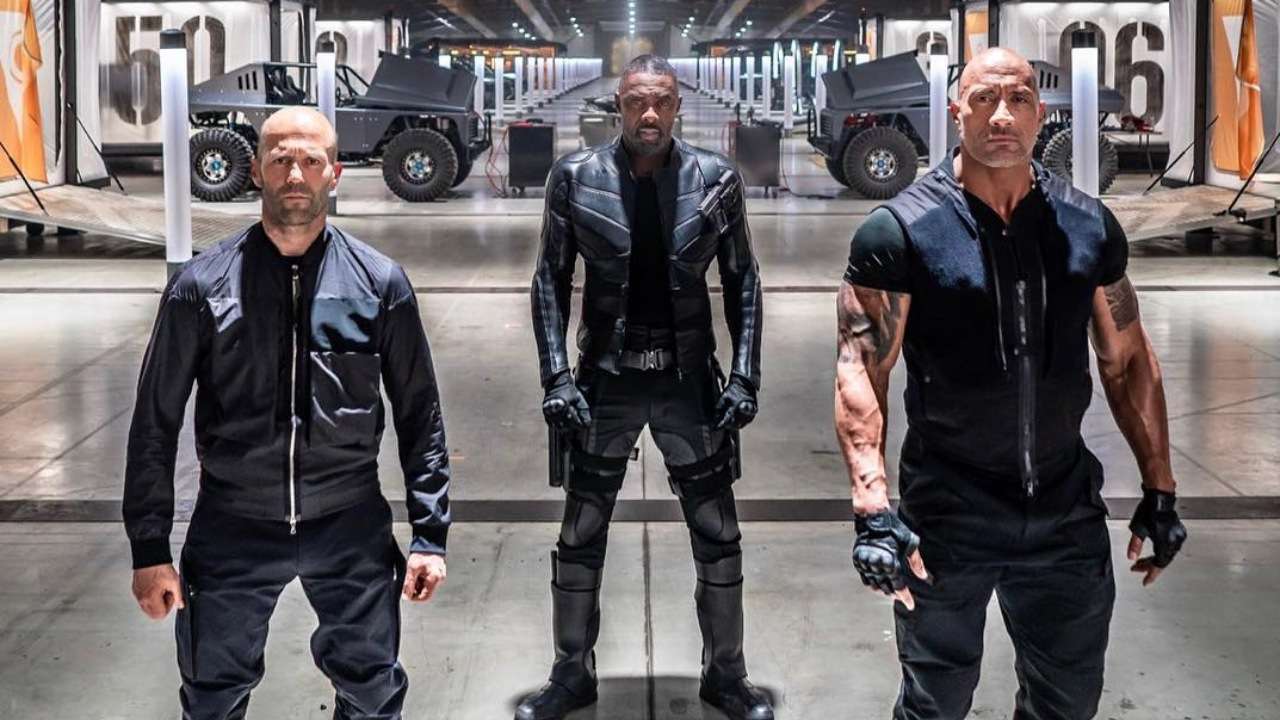 Watch Dwayne Johnson Jason Statham Team Up Against Idris Elba In