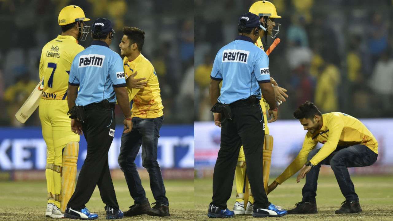 Ipl God Wala Love Ms Dhoni Fans Breach Security To Touch His