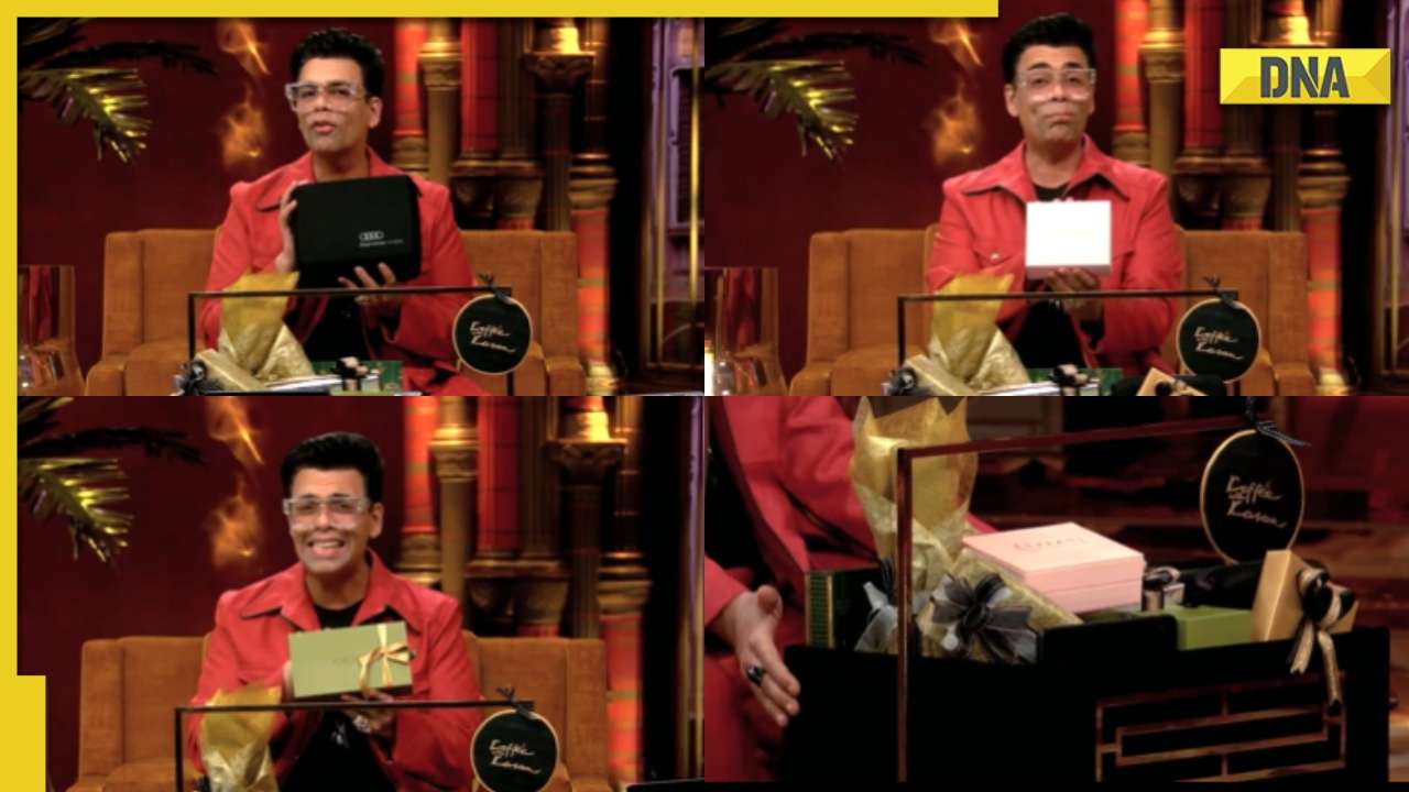 Koffee With Karan Karan Johar Unboxes Rapid Fire Hamper Given To