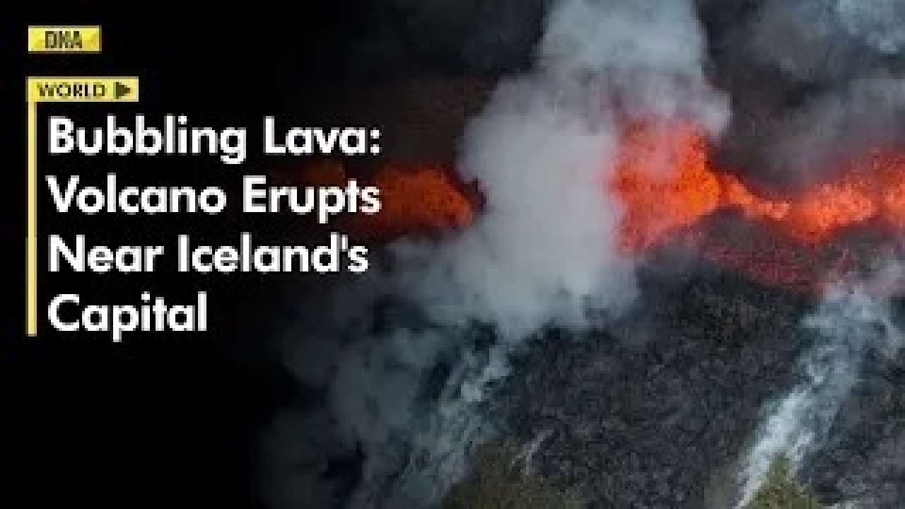 Volcanic Eruption Lava Bubbling Away As Volcano Erupts Near Iceland S