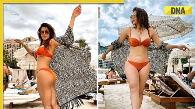 Sexaholic Star Shama Sikander Shows Off Toned Beach Body In Red Bikini