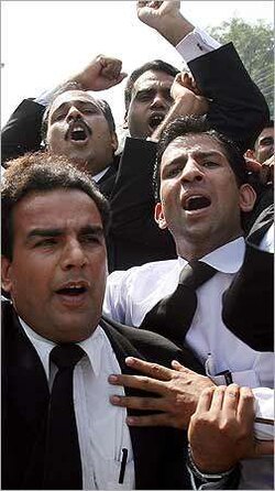Pakistani lawyers clash with police as Musharraf vote starts