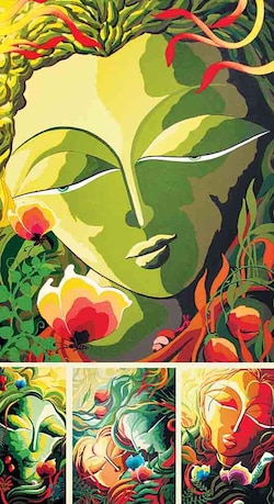 Artist Dhananjay Mukherjee personifies flora in godly figures