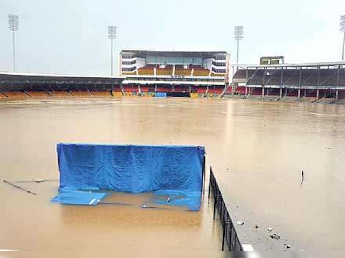 Heavy rains inundated Sardar Patel stadium in Ahmedabad