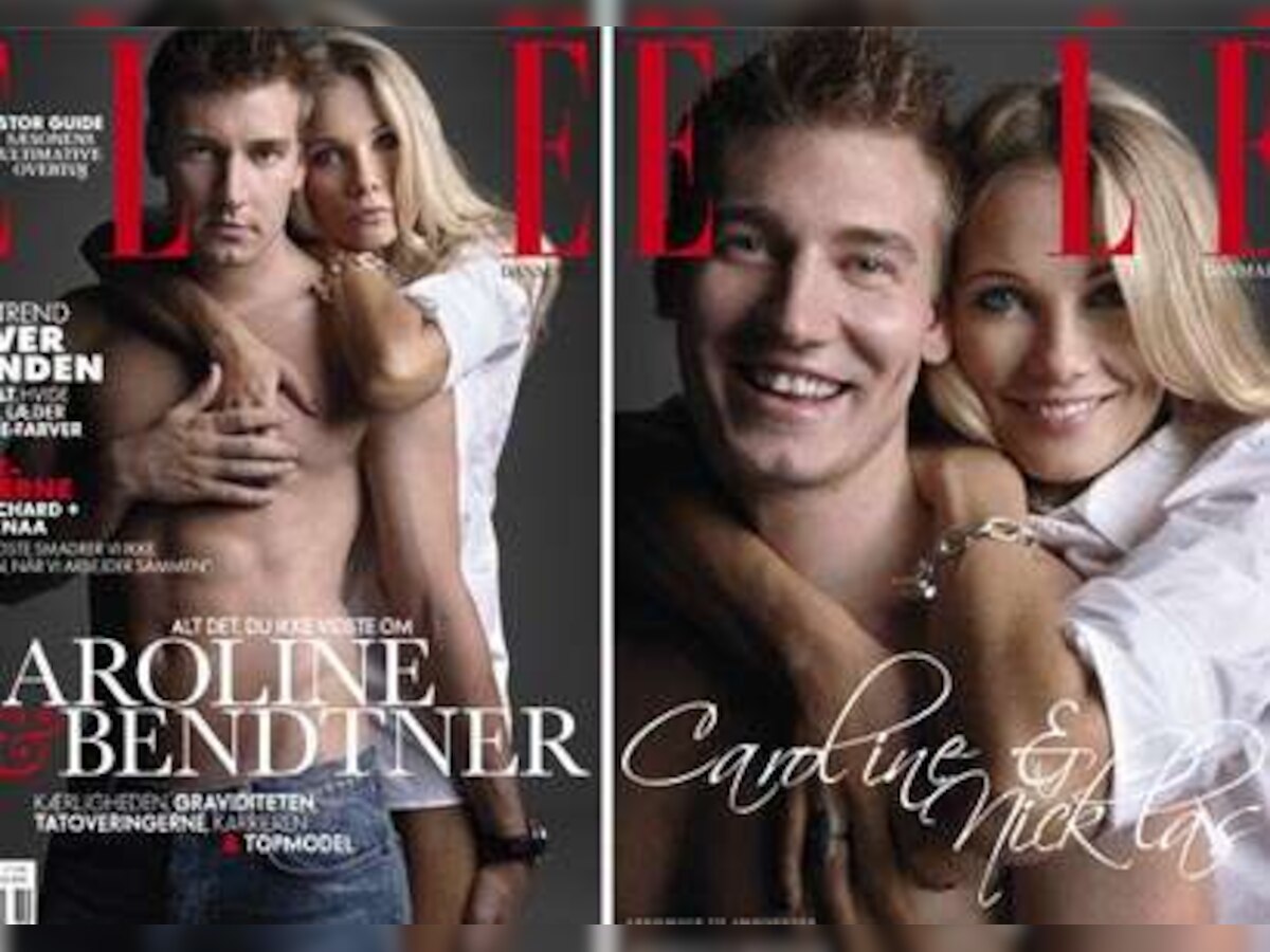 Arsenal's Nicklas Bendtner and fiancee pose for 'Elle' magazine cover