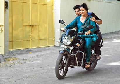 Rati Agnihotri rides a bike again