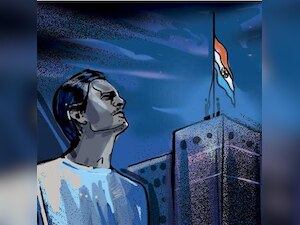 Drunk babu dozes off, flag flies after sunset