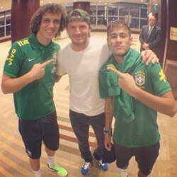 Neymar and David Luiz prove to be David Beckham's No1 fans; post pics with their idol on Instagram
