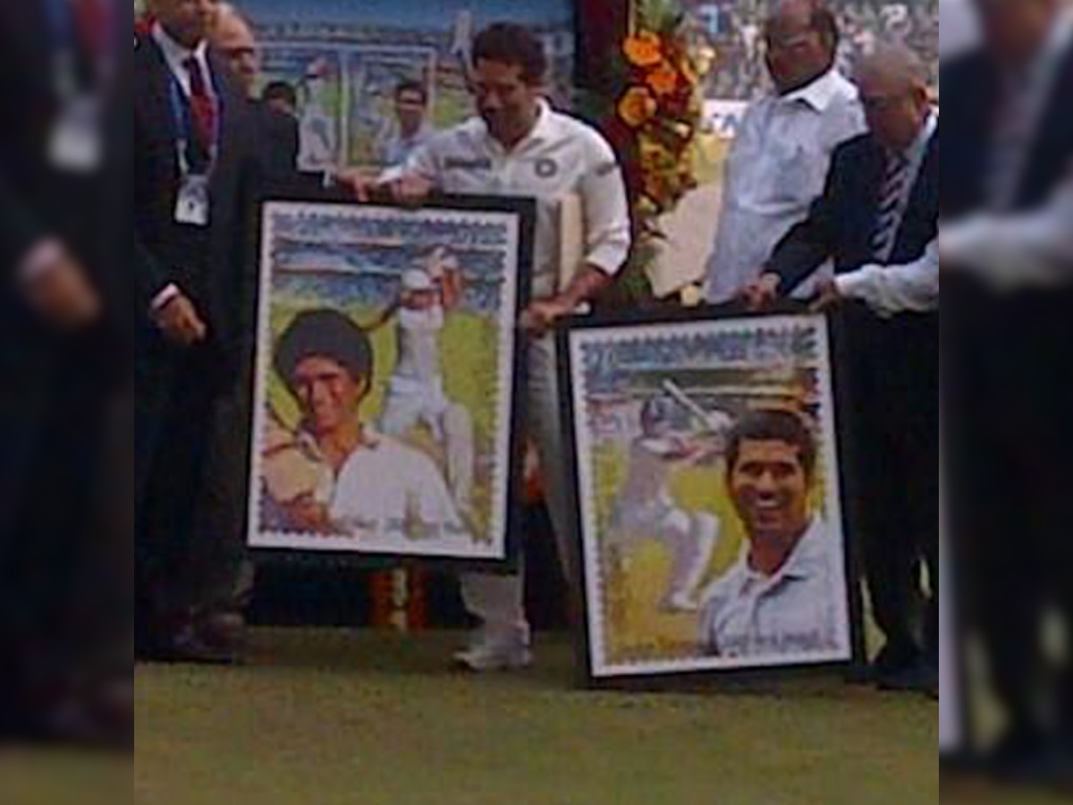 At the venue of his final Test, postage stamp in honour of Sachin Tendulkar released