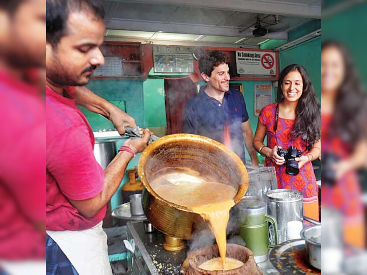 India in a chai cup for documentary makers Resham Gellatly and Zach Marks