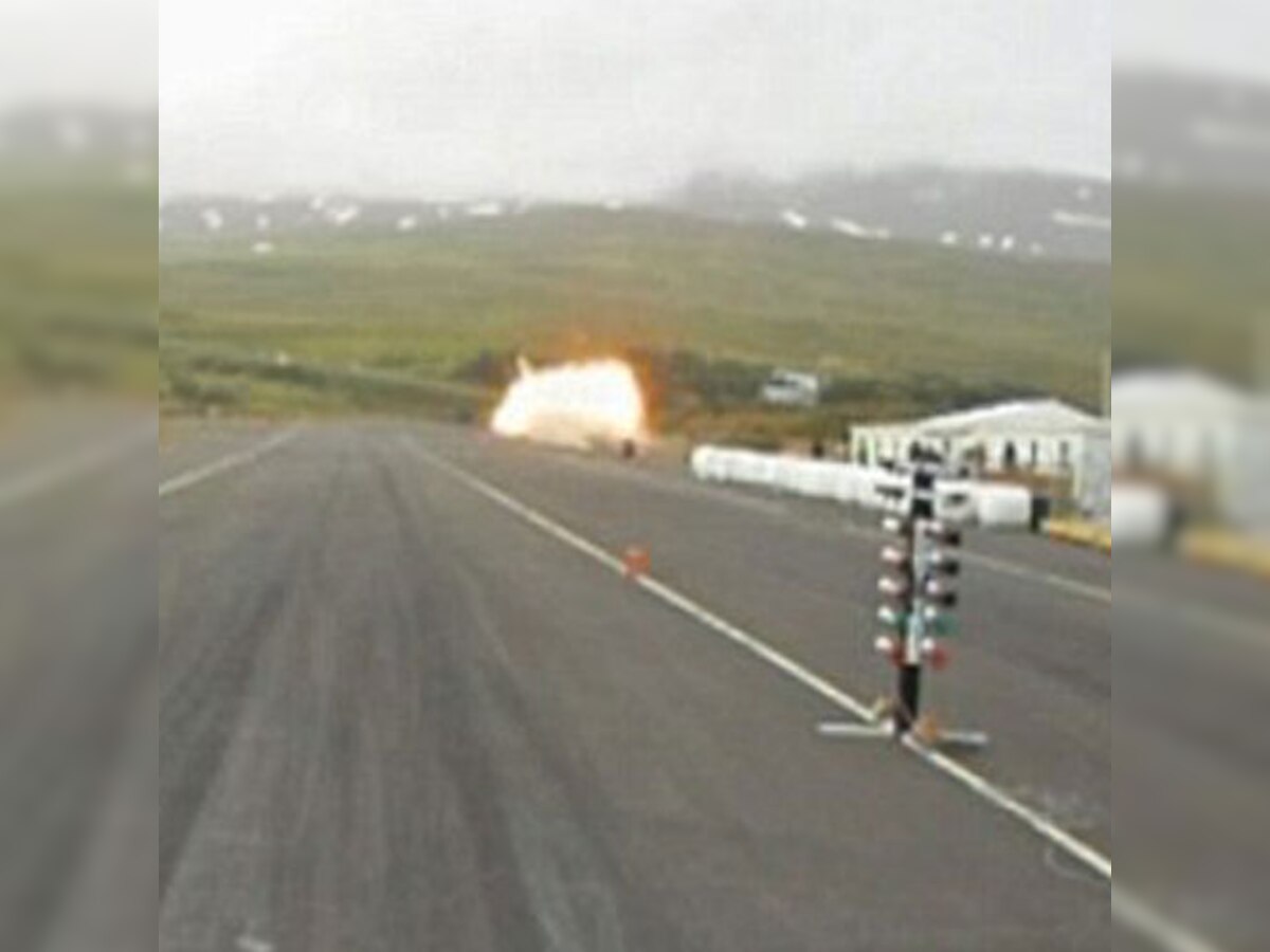 Video of deadly Iceland plane crash caught on video as craft smash lands on racetrack and turns into giant fireball