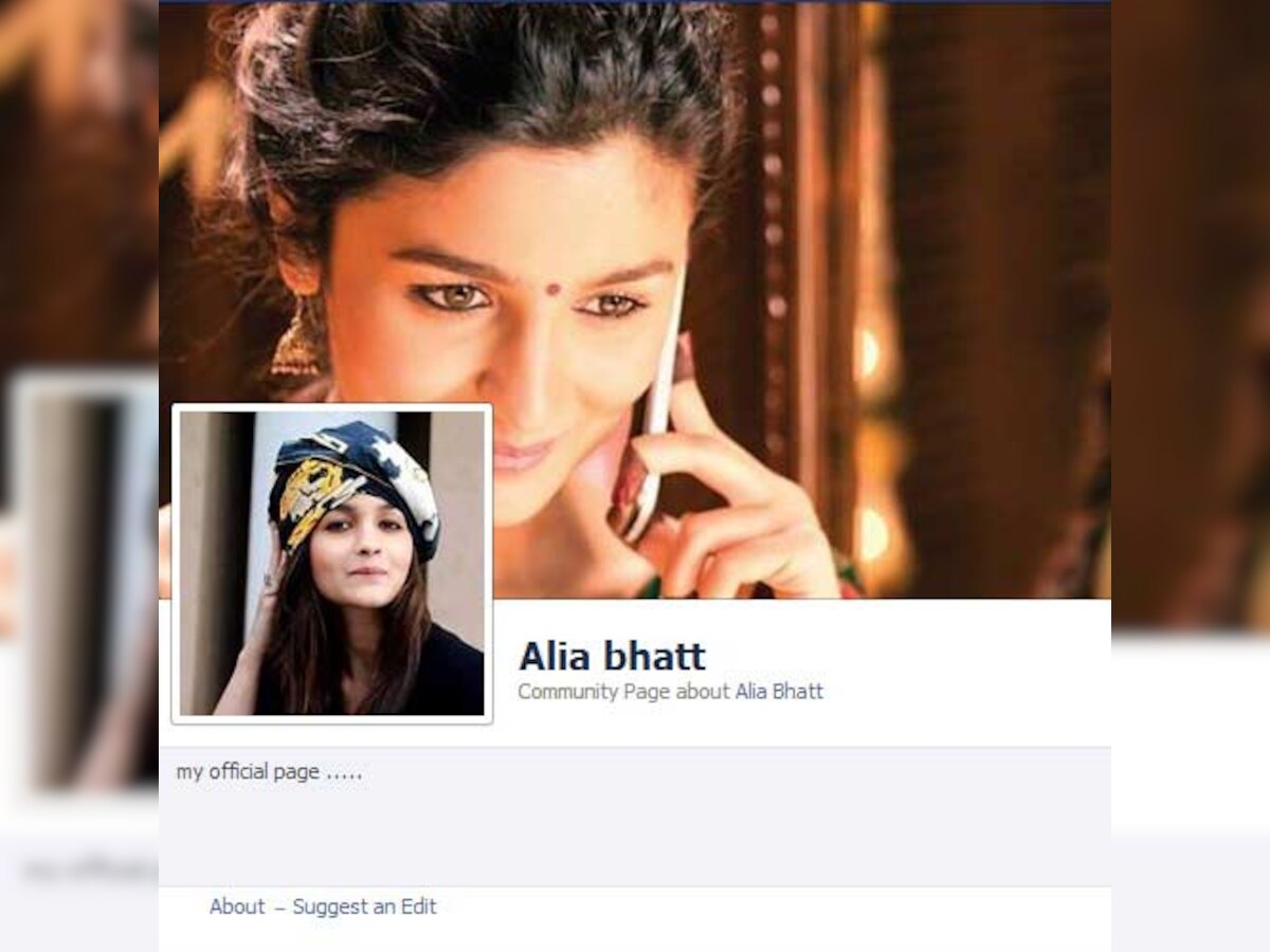 I don't have a Facebook page: Alia Bhatt
