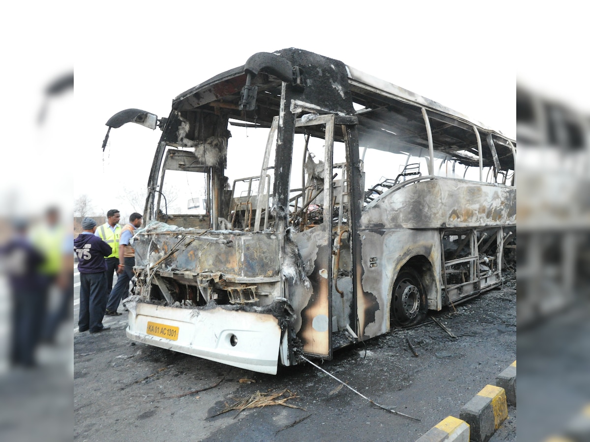 Close call for 35 passengers; two vehicles reduced to ashes