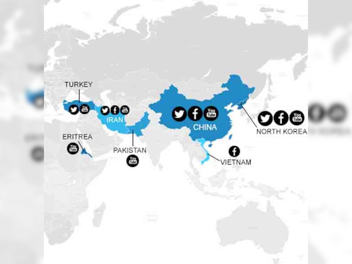 Map: Countries that have blocked Facebook, Twitter and YouTube