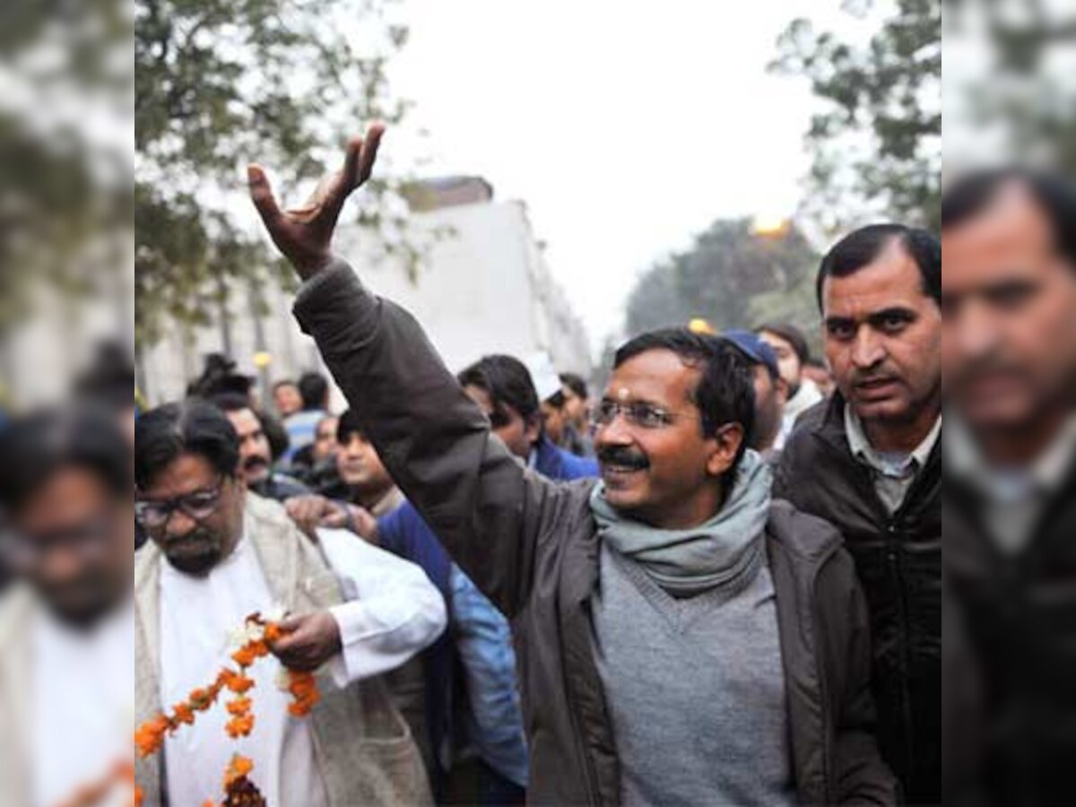 People in Haryana protest against Arvind Kejriwal by showing black flags
