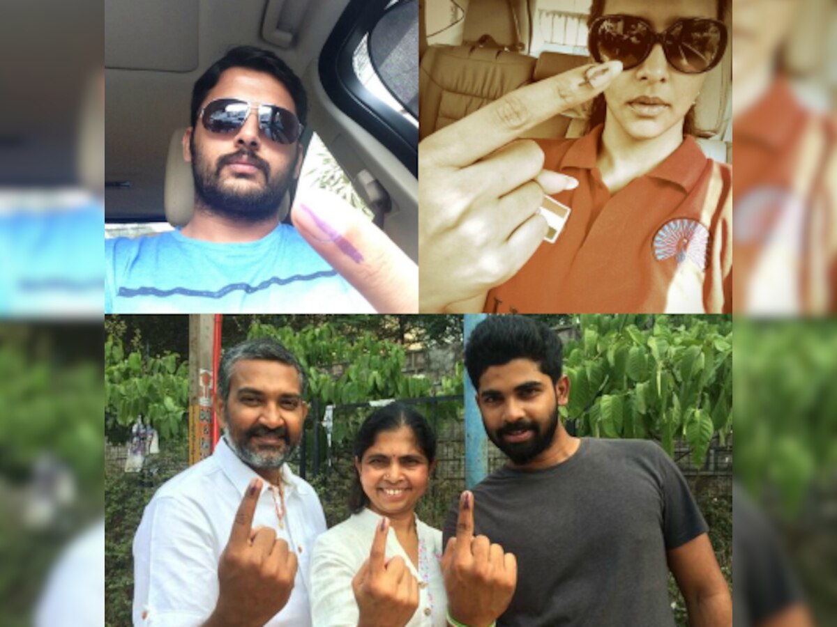 Telugu superstars cast their votes, post selfies