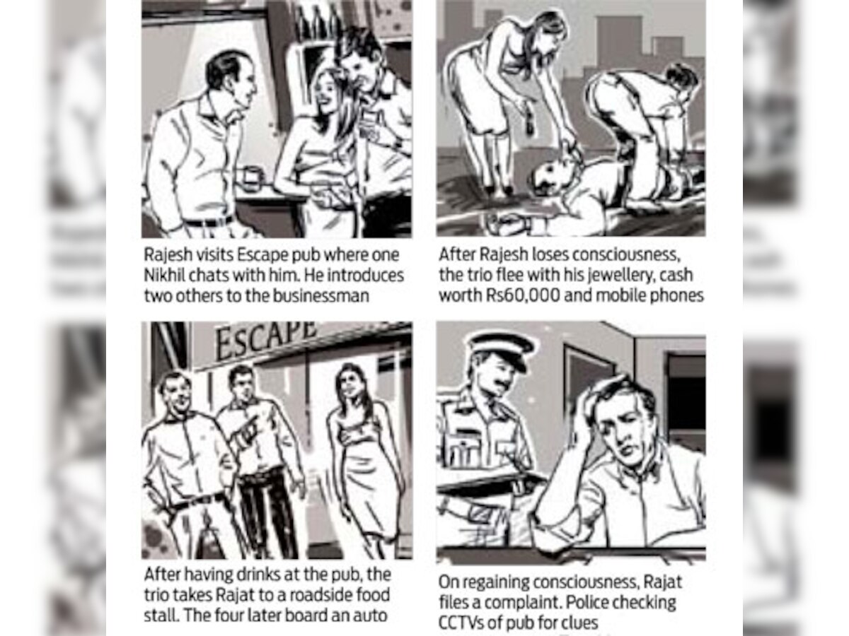 Haryana businessman robbed of Rs2.5 lakh after robbers spike his drink