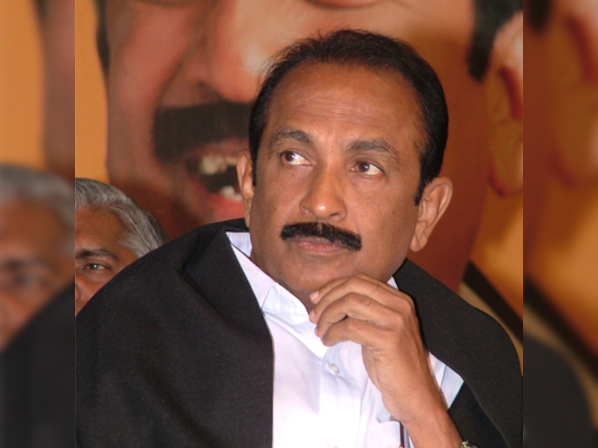 MDMK chief Vaiko protests Sri Lankan President Mahinda Rajapaksa's visit for Narendra Modi's swearing in