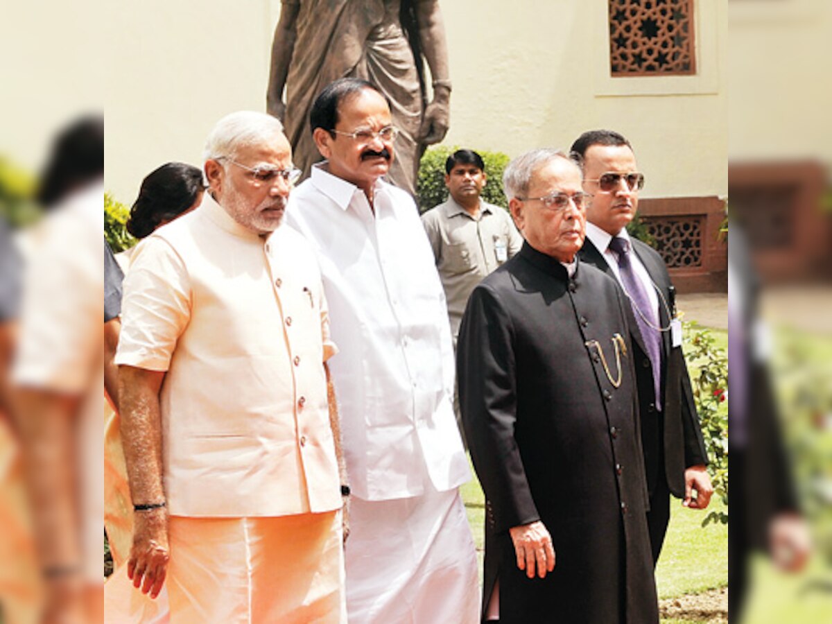 President Pranab Mukherjee presents PM Narendra Modi's agenda