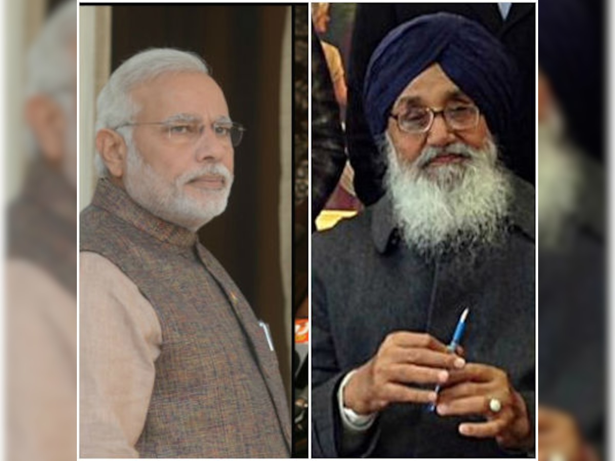 Parkash Singh Badal raises Chandigarh transfer, 1984 riots issues with Narendra Modi 