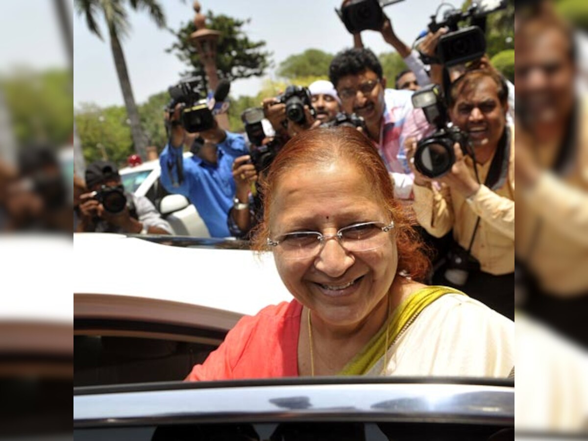 Speaker Sumitra Mahajan gets rousing welcome in her hometown Indore