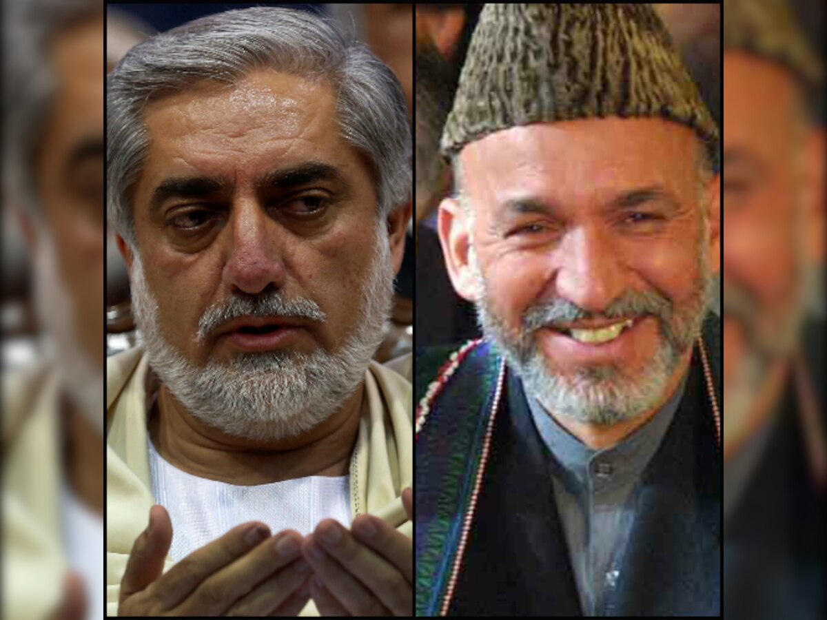 Afghan presidential candidate Abdullah Abdullah addresses a news conference in Kabul