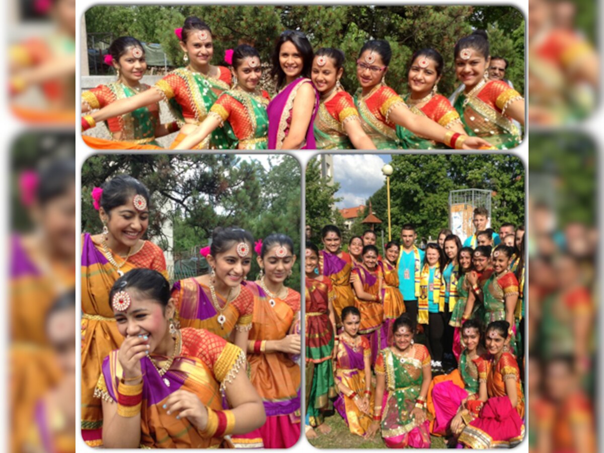 Young girls take Indian folk dances to the streets of Europe