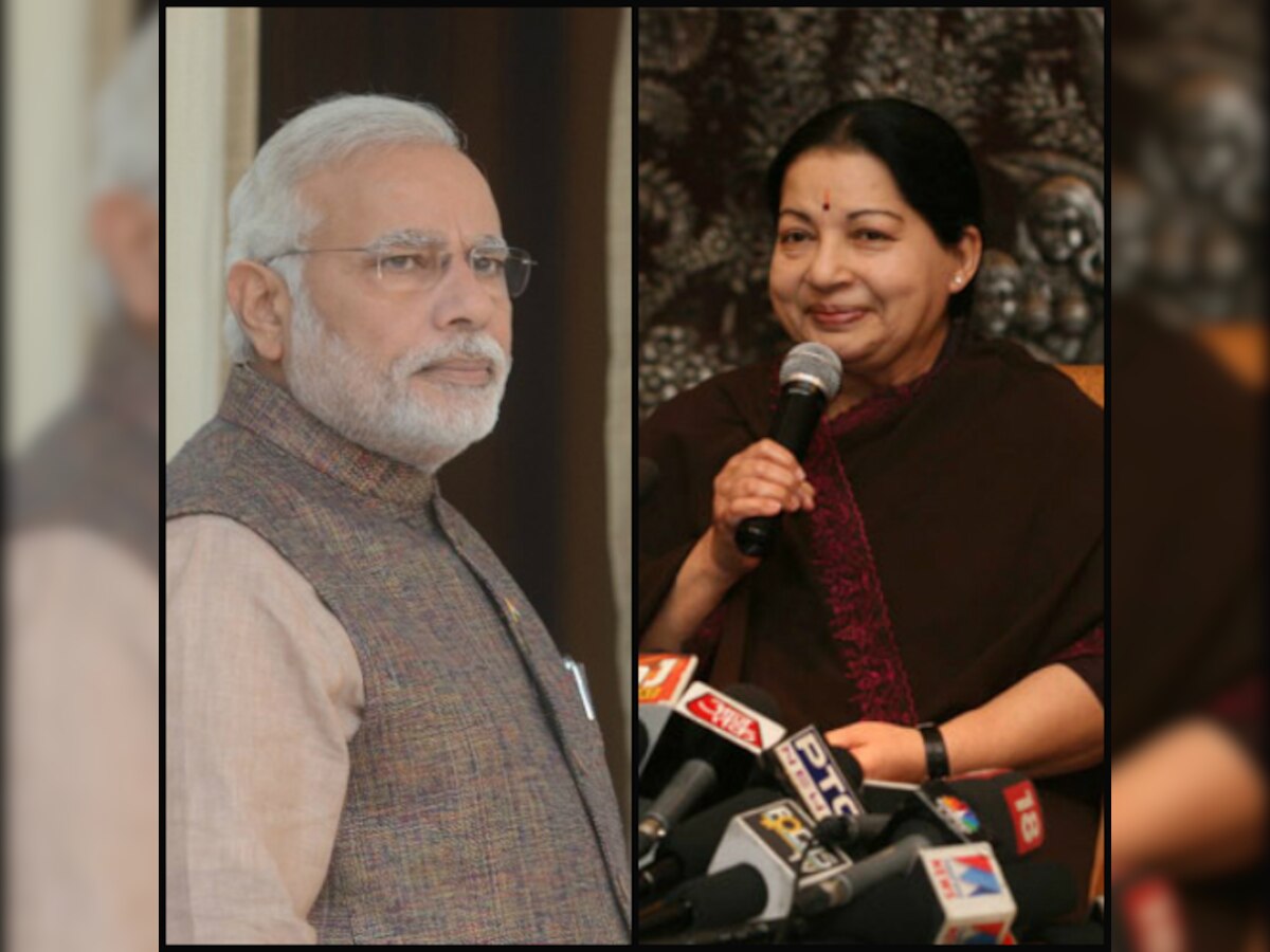 Narendra Modi meets Jayalalithaa en route to Sriharikota