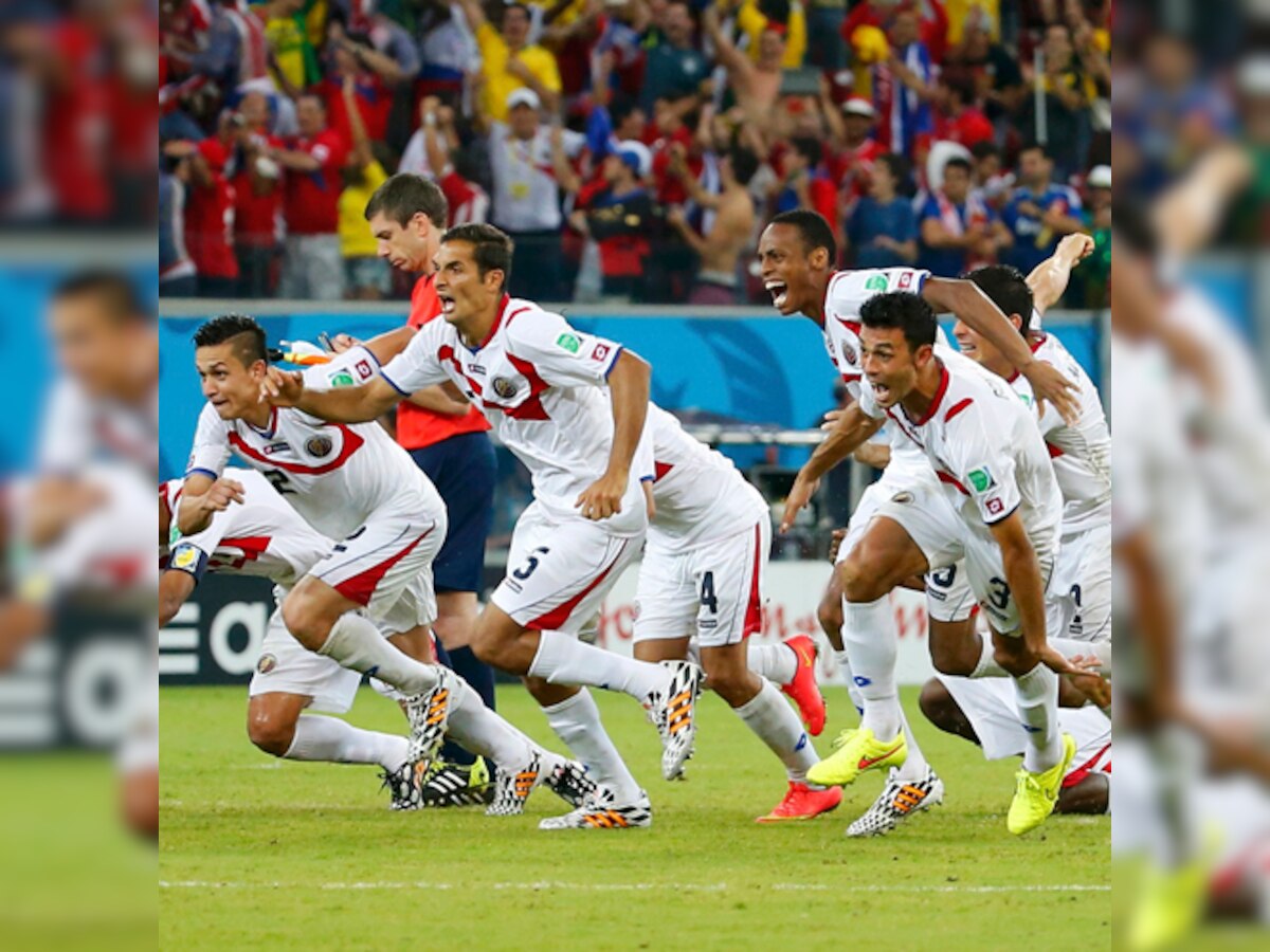FIFA World Cup 2014: Costa Rica revel in unfamiliar dark side, knock Greece out with 5-3 win