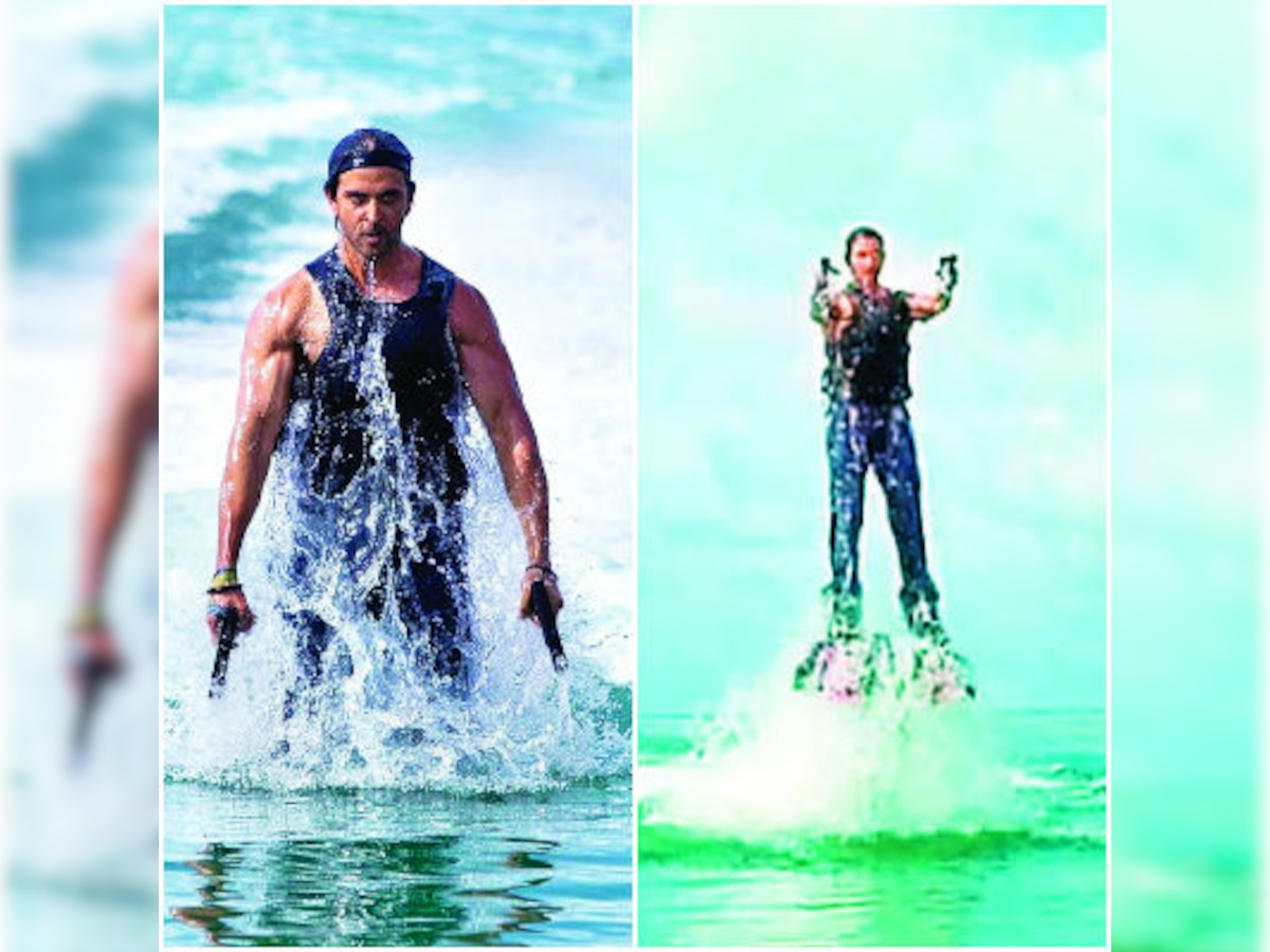 Hrithik beats Hollywood heroes in doing daring stunts