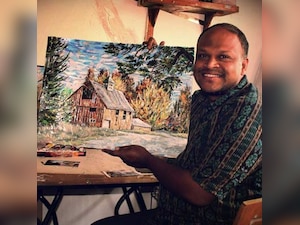 From waste to art: Artist Sriharsha Sukla captures people, places through his collage work