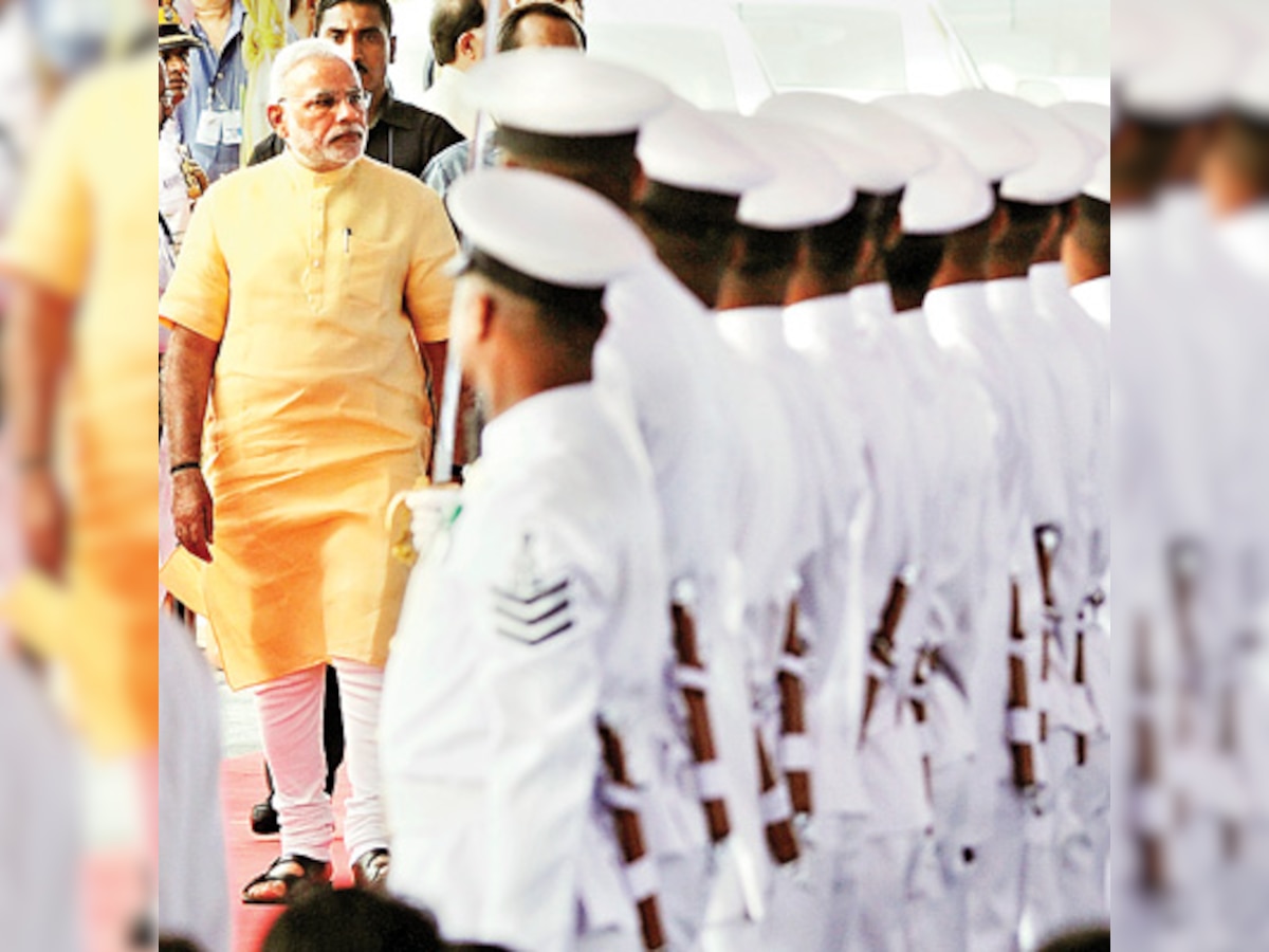 PM Narendra Modi inducts INS Kolkata into navy fleet