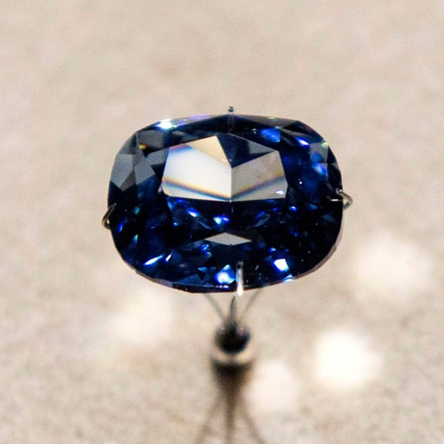 Rare flawless 'Blue Moon Diamond' goes on display in Los Angeles