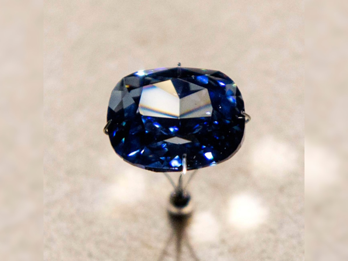 Rare flawless 'Blue Moon Diamond' goes on display in Los Angeles