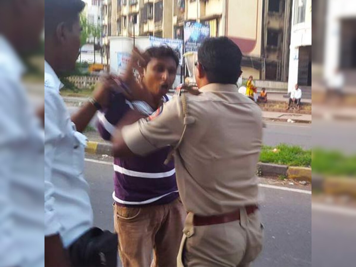 [Video] Vasai cops caught on camera assaulting civilian in broad daylight