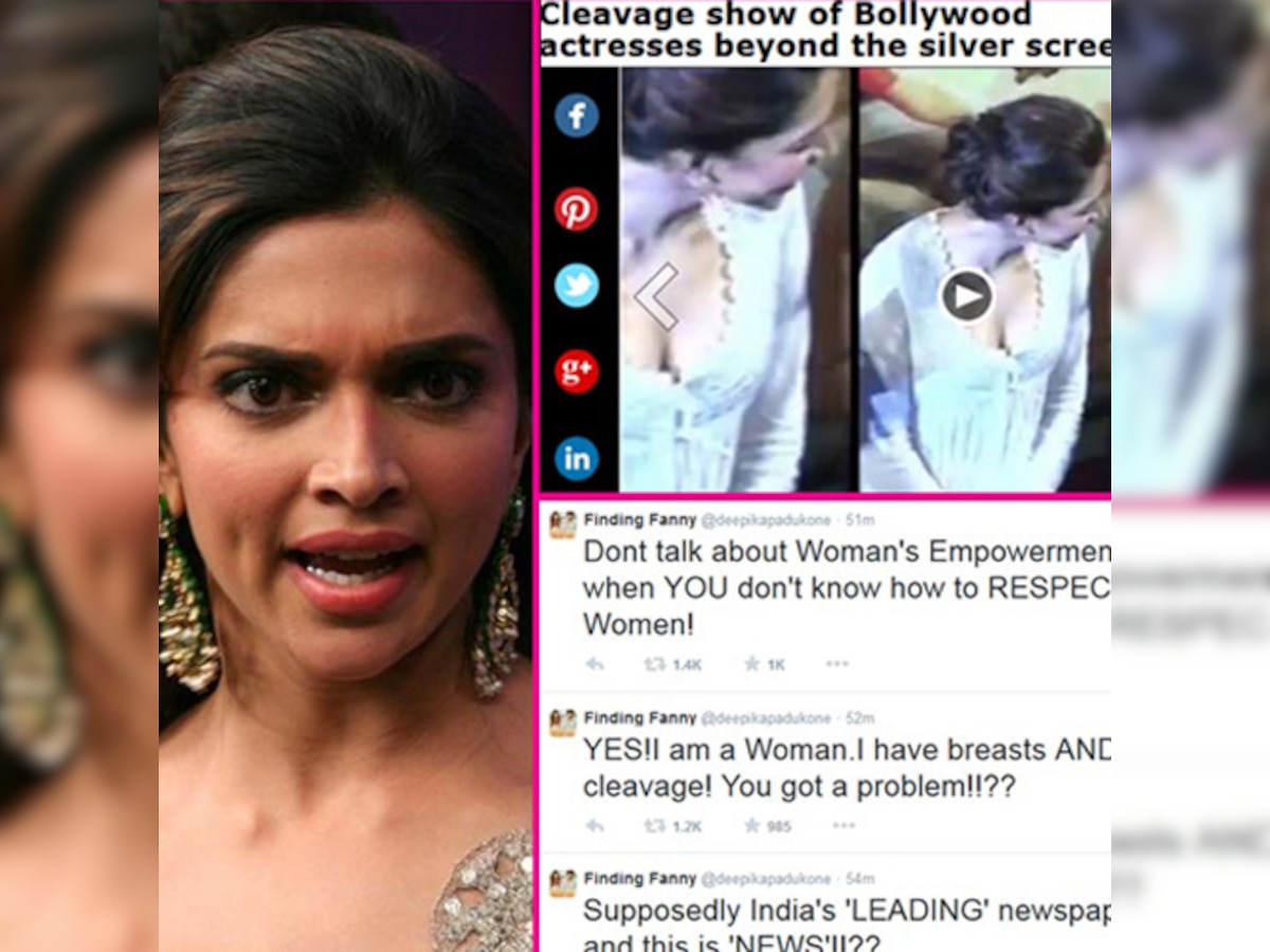 'I am a woman and have cleavage' says Deepika Padukone protesting against blatant sexism by English daily