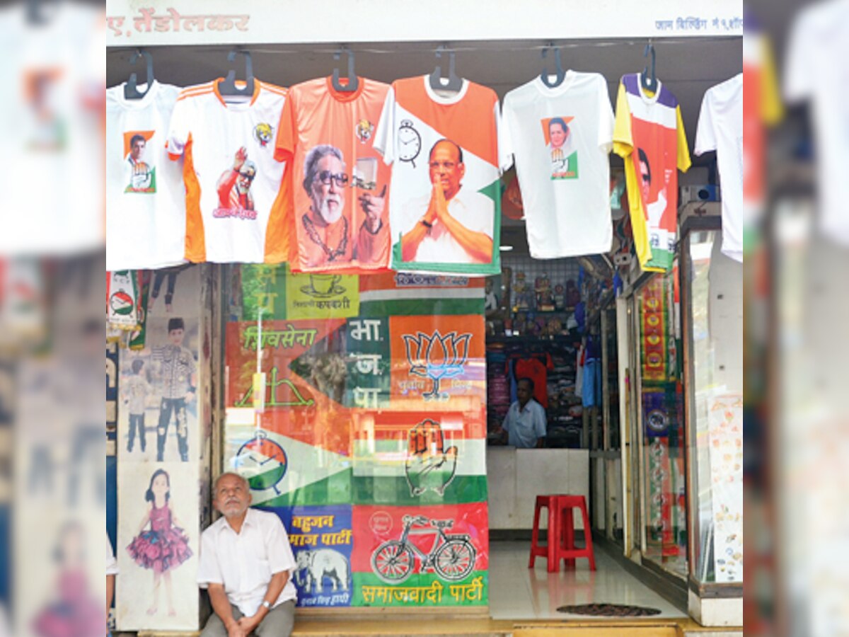 Maharashtra polls: Lalbaug's a hub for party merchandise