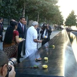  Narendra Modi pays homage to 9/11 terror attack victims