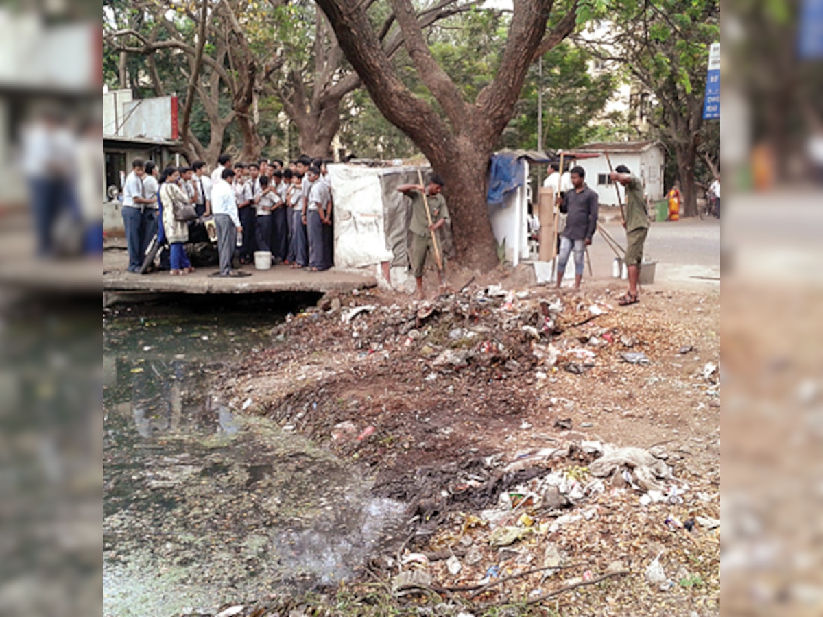 Students celebrate Children's Day with a clean-up drive