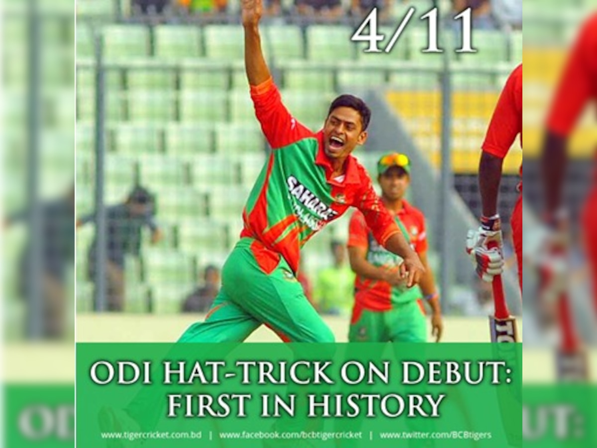 Bangladesh's Taijul Islam becomes first cricketer ever to take 'hat-trick' on debut