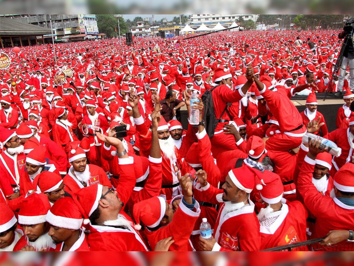 Thrissur creates Guinness record for largest Santa Claus gathering