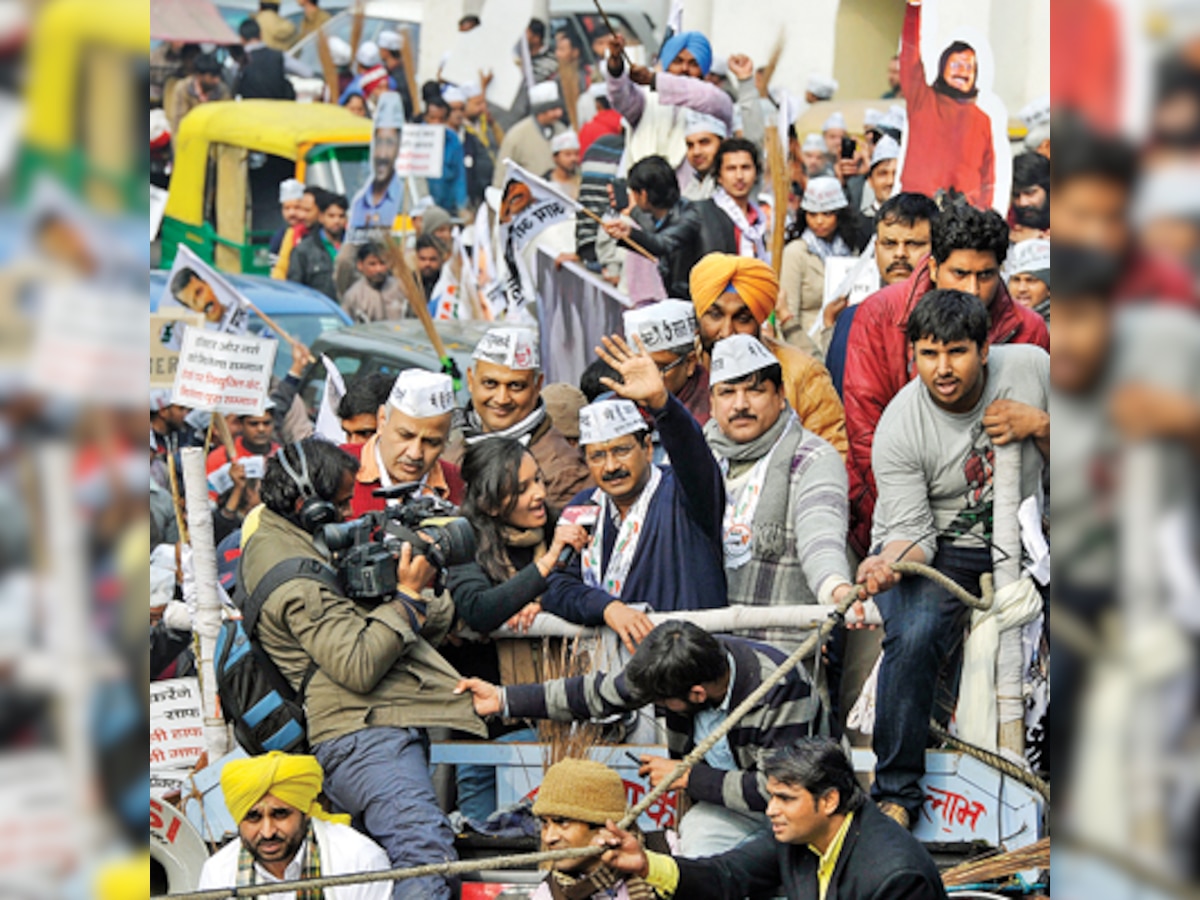 Delhi polls: Arvind Kejriwal's roadshow draws massive crowds