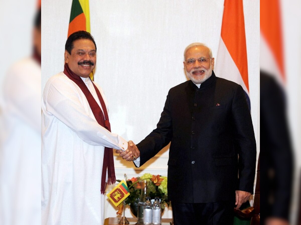 PM Narendra Modi meets Mahinda Rajapaksa in Colombo