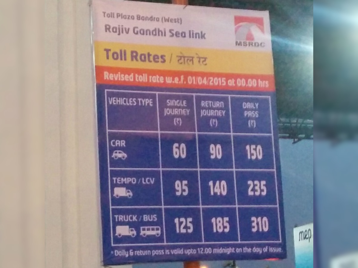 Bandra-Worli Sea Link's toll hiked to Rs 60