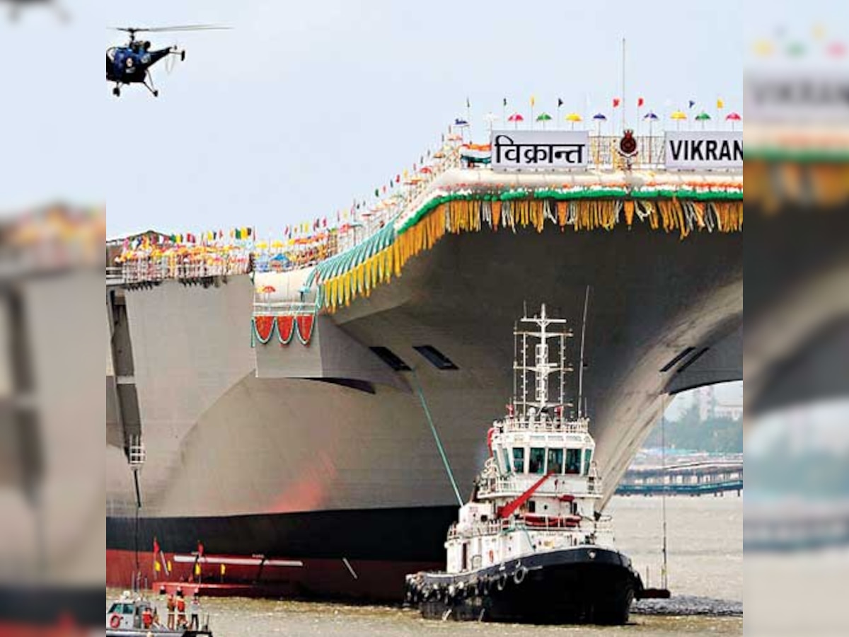 India's first indigenous aircraft carrier INS Vikrant undocked