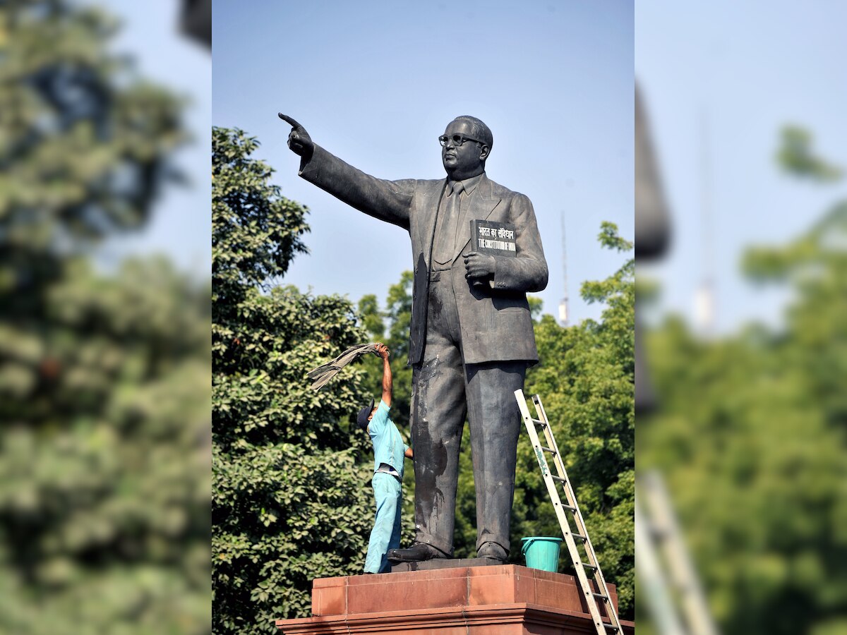 Ambedkar's statue vandalised, protests by dalits