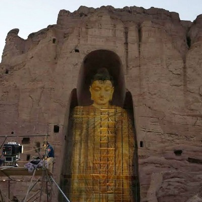 World-famous Buddhas of Bamiyan resurrected in Afghanistan - 400 x 400 jpeg 42kB