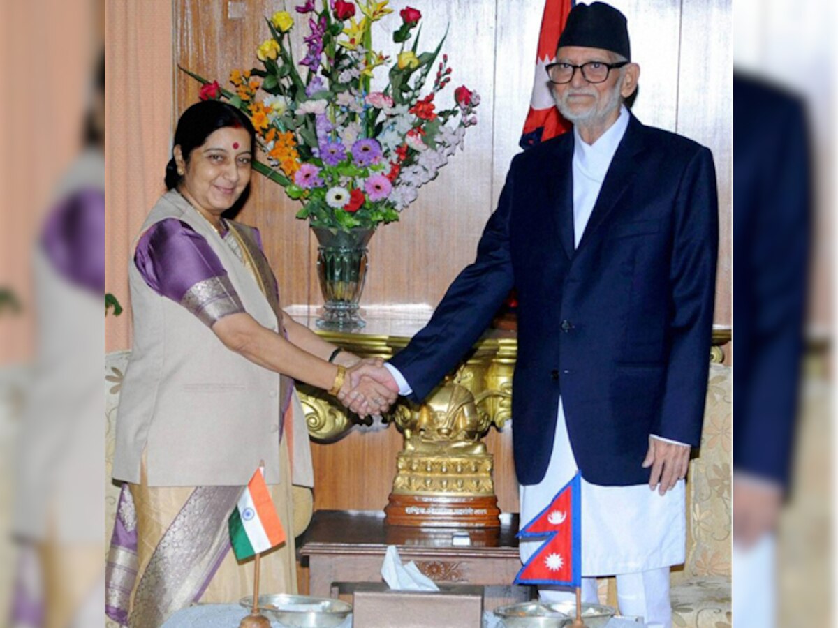 External Affairs Minister Sushma Swaraj leaves for Nepal to attend donors' conclave