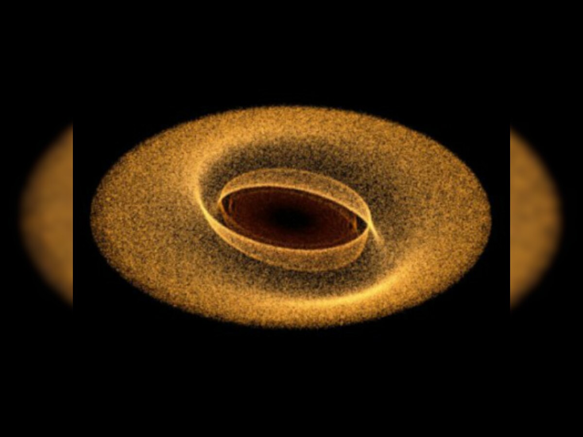 NASA simulation shows planet makes waves in nearby debris disk